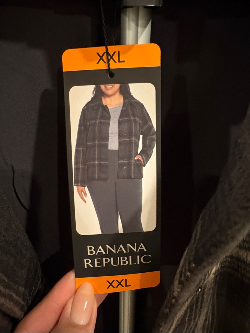 Banana Republic Plaid Collared Women’s Jacket - Black & Gray - Picture 3 of 5